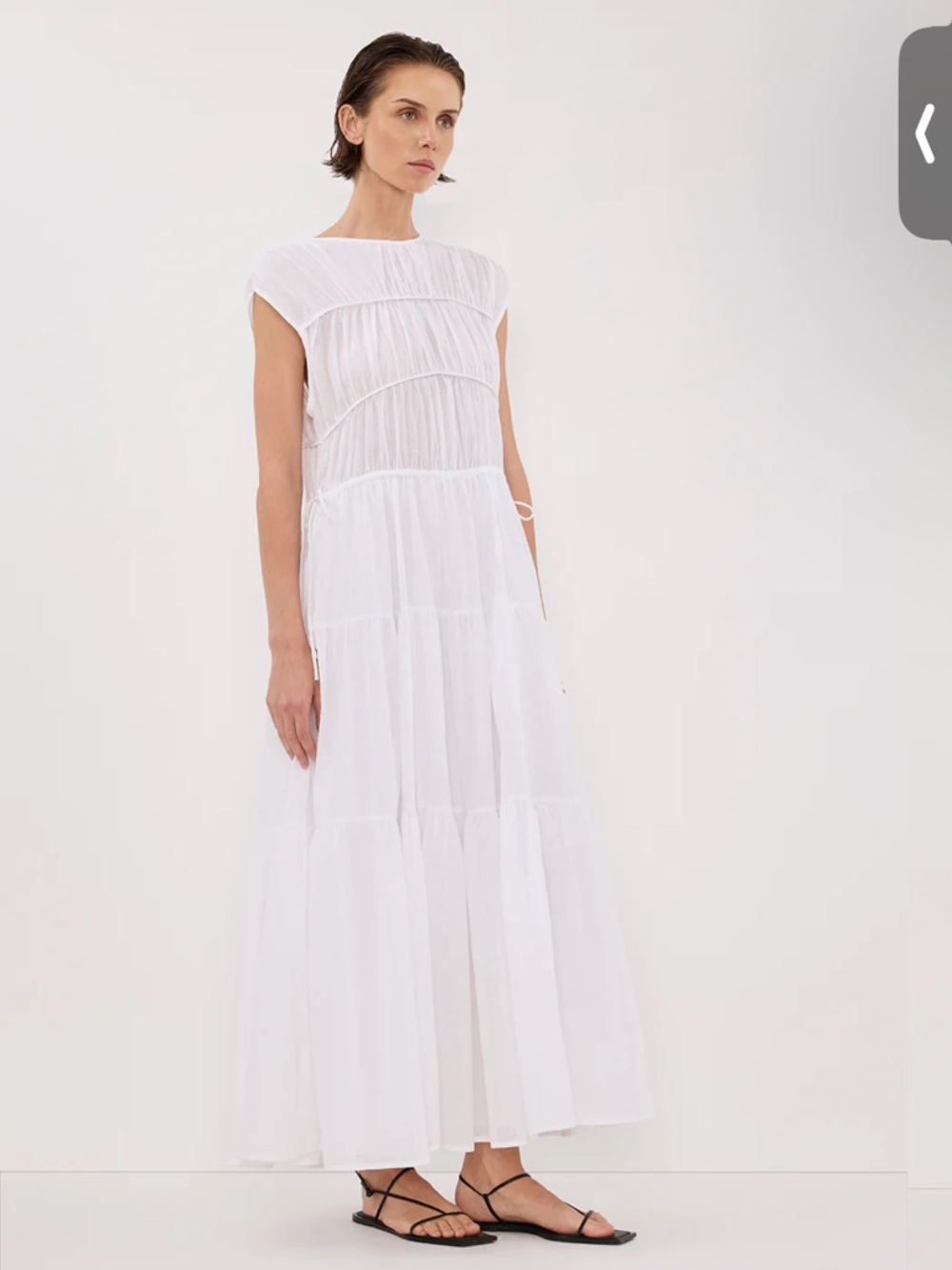 DISSH White Tiered Maxi Cotton Dress - Picture 3 of 9